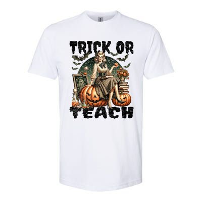 Vintage Halloween Design Trick Or Teach Funny Gift Softstyle CVC T-Shirt