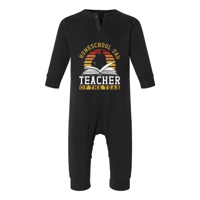 Vintage Homeschool Dad Teacher Of The Year Gift Father's Day Infant Fleece One Piece