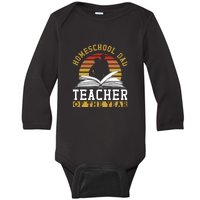 Vintage Homeschool Dad Teacher Of The Year Gift Father's Day Baby Long Sleeve Bodysuit