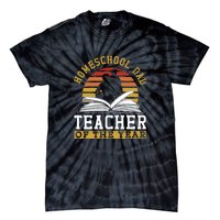 Vintage Homeschool Dad Teacher Of The Year Gift Father's Day Tie-Dye T-Shirt