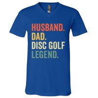 Vintage Husband Dad Disc Golf Legend Disc Golf Father Day Meaningful Gift V-Neck T-Shirt