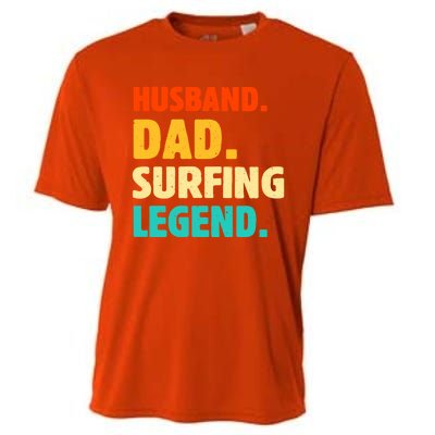 Vintage Husband Dad Surfing Legend Joke Funny FatherS Day Funny Gift Cooling Performance Crew T-Shirt