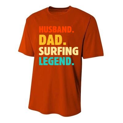 Vintage Husband Dad Surfing Legend Joke Funny FatherS Day Funny Gift Performance Sprint T-Shirt