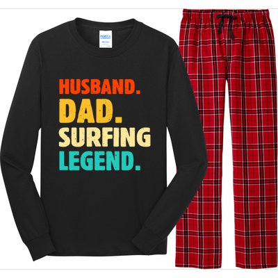 Vintage Husband Dad Surfing Legend Joke Funny FatherS Day Funny Gift Long Sleeve Pajama Set