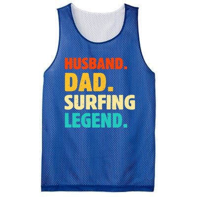 Vintage Husband Dad Surfing Legend Joke Funny FatherS Day Funny Gift Mesh Reversible Basketball Jersey Tank