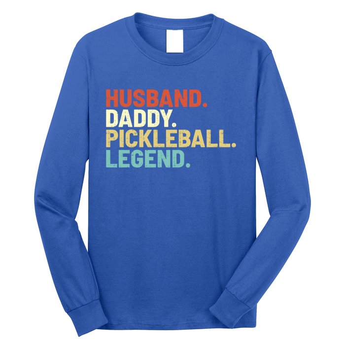 Vintage Husband Daddy Pickleball Legend Sports Father Player Funny Gift Long Sleeve Shirt