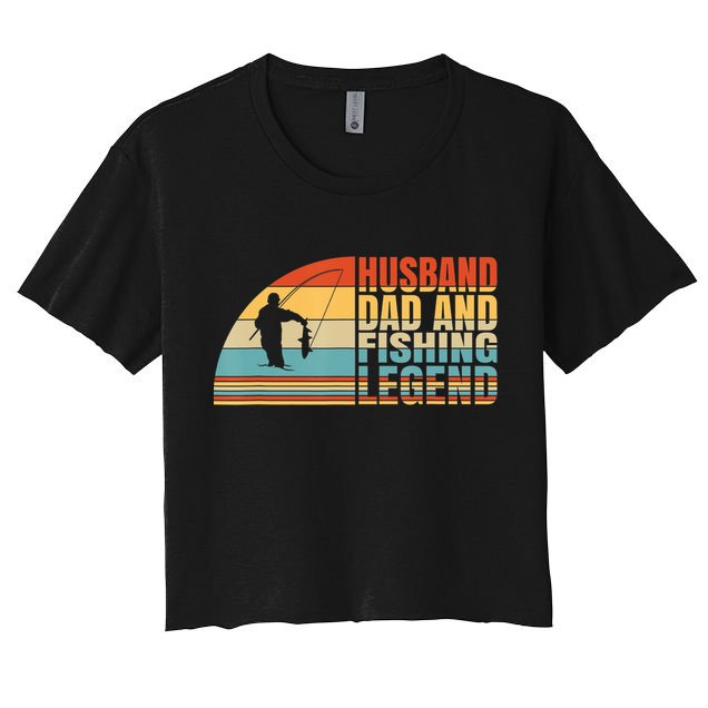 Vintage Husband Dad Fishing Legend Father's Day Gift Crop Top