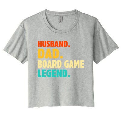 Vintage Husband Dad Board Game Legend Joke Funny Fathers Day Meaningful Gift Women's Crop Top Tee