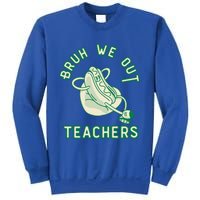 Vintage Hot Dog End Of Year Teacher Bruh We Out Teachers Gift Sweatshirt