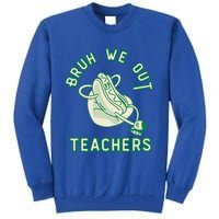 Vintage Hot Dog End Of Year Teacher Bruh We Out Teachers Gift Tall Sweatshirt