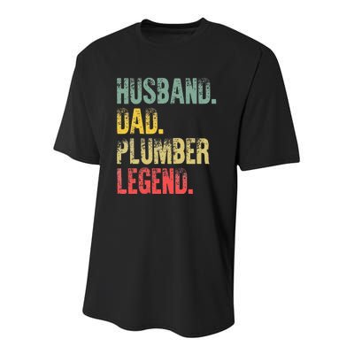 Vintage Husband Dad Plumber Legend Retro Youth Performance Sprint T-Shirt