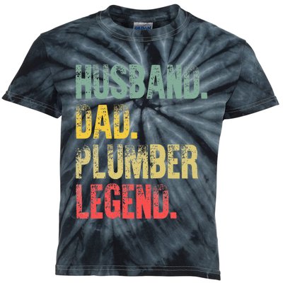 Vintage Husband Dad Plumber Legend Retro Kids Tie-Dye T-Shirt