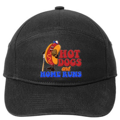 Vintage Hot Dogs And Home Runs Baseball Fan 7-Panel Snapback Hat