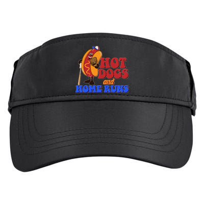 Vintage Hot Dogs And Home Runs Baseball Fan Adult Drive Performance Visor
