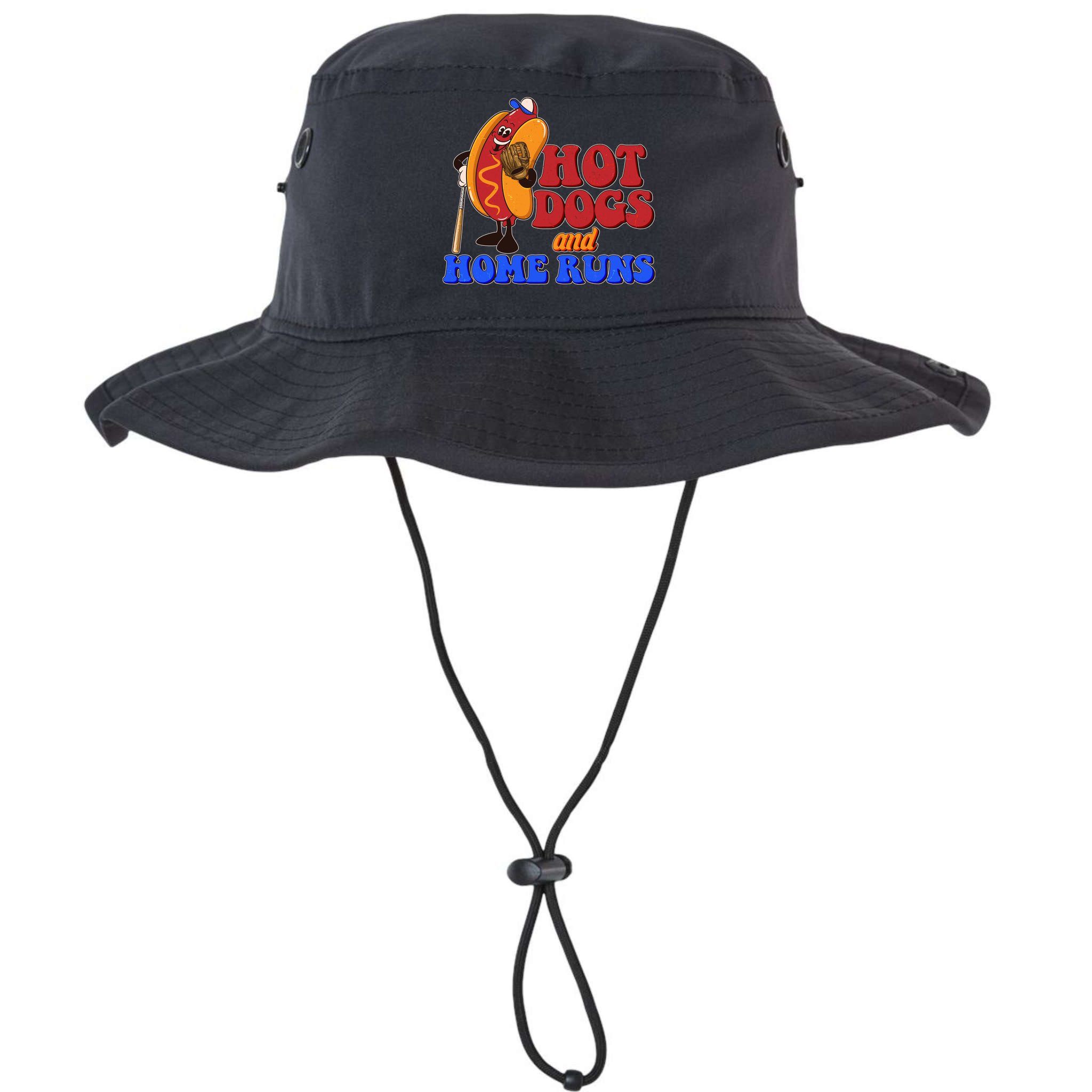 Vintage Hot Dogs And Home Runs Baseball Fan Bucket Hat