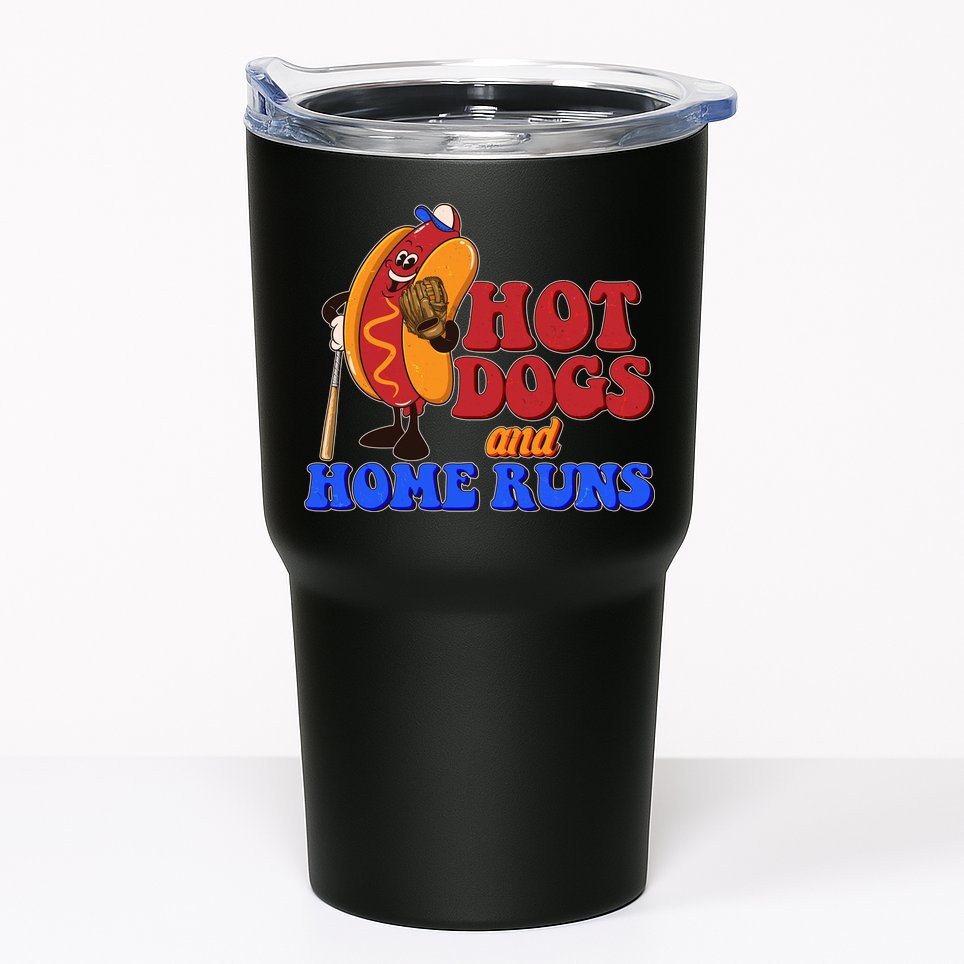Vintage Hot Dogs And Home Runs Baseball Fan Tumbler