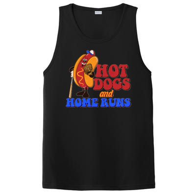 Vintage Hot Dogs And Home Runs Baseball Fan PosiCharge Competitor Tank