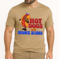 Vintage Hot Dogs And Home Runs Baseball Fan Cooling Performance Crew T-Shirt