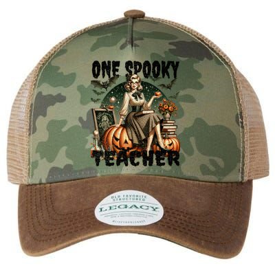 Vintage Halloween Design For Teachers Spooky Gift Legacy Tie Dye Trucker Hat