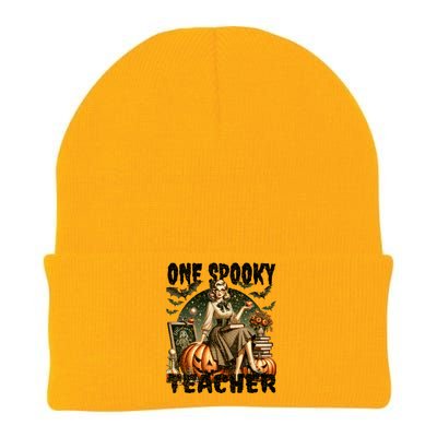 Vintage Halloween Design For Teachers Spooky Gift Knit Cap Winter Beanie