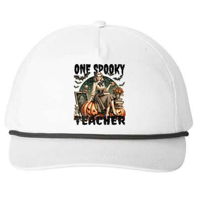 Vintage Halloween Design For Teachers Spooky Gift Snapback Five-Panel Rope Hat