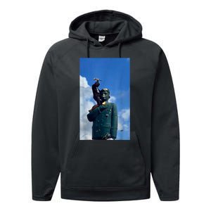 Venezuela Hasta El Final CaíDa De La Estatua De CháVez Performance Fleece Hoodie