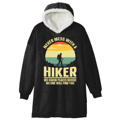 Vintage Hiking For Outdoor Hike Gear Hiker Hiking Gift Hooded Wearable Blanket
