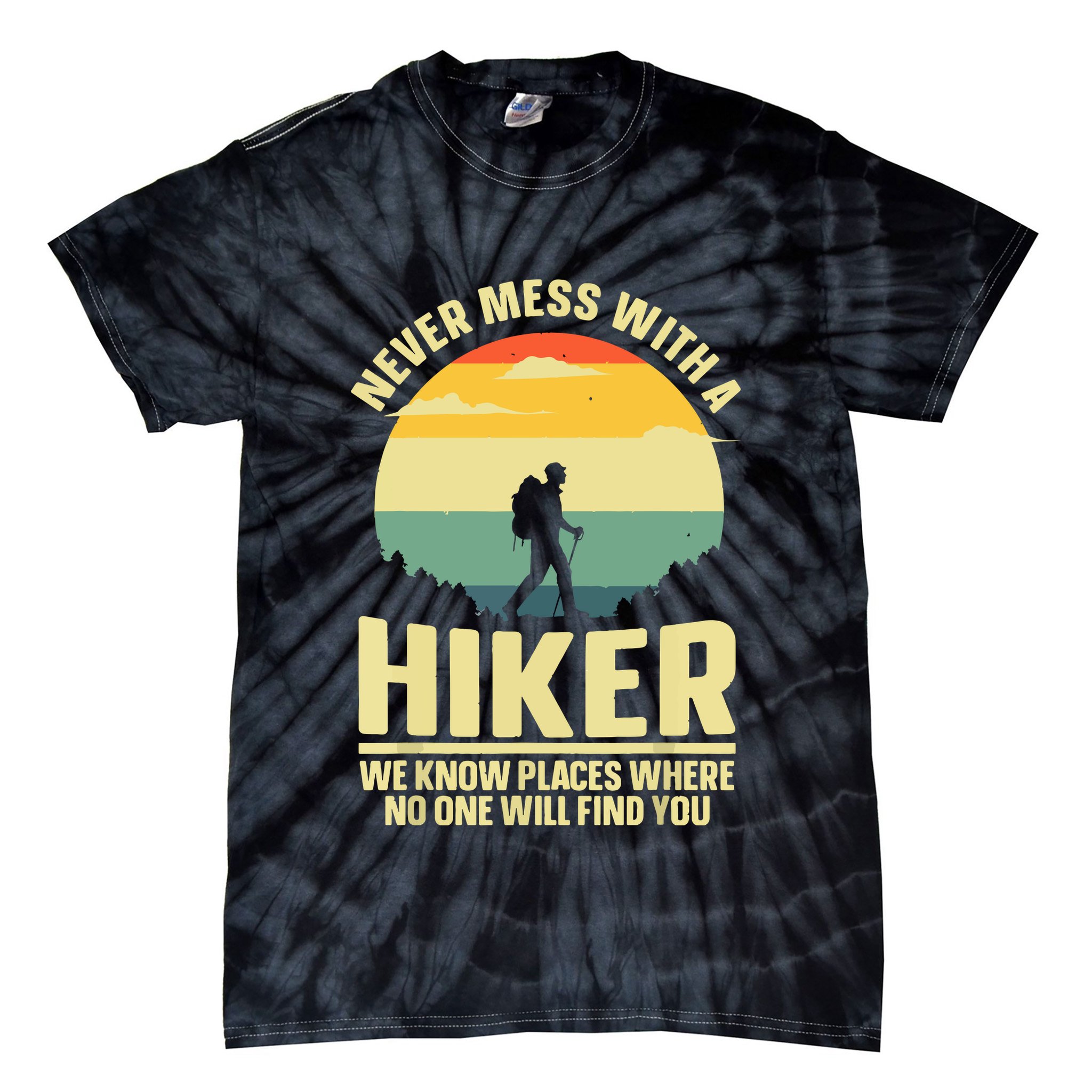 Vintage Hiking For Outdoor Hike Gear Hiker Hiking Gift Tie-Dye T-Shirt