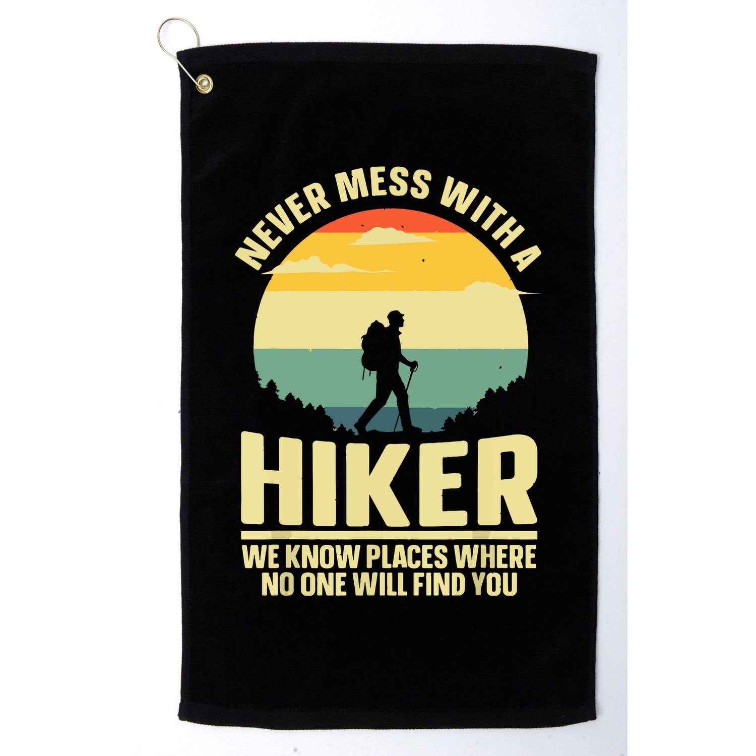 Vintage Hiking For Outdoor Hike Gear Hiker Hiking Gift Golf Towel