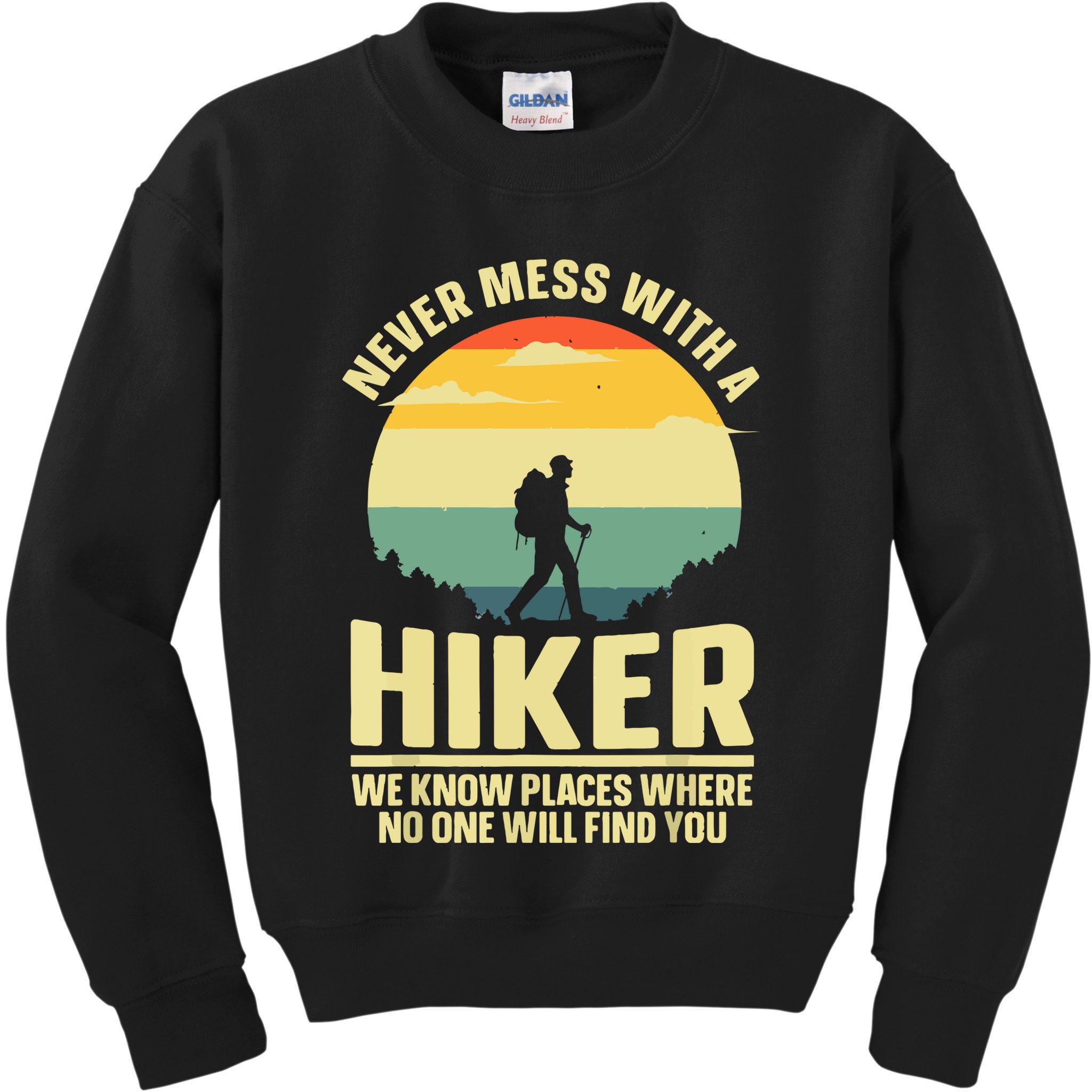 Vintage Hiking For Outdoor Hike Gear Hiker Hiking Gift Kids Sweatshirt