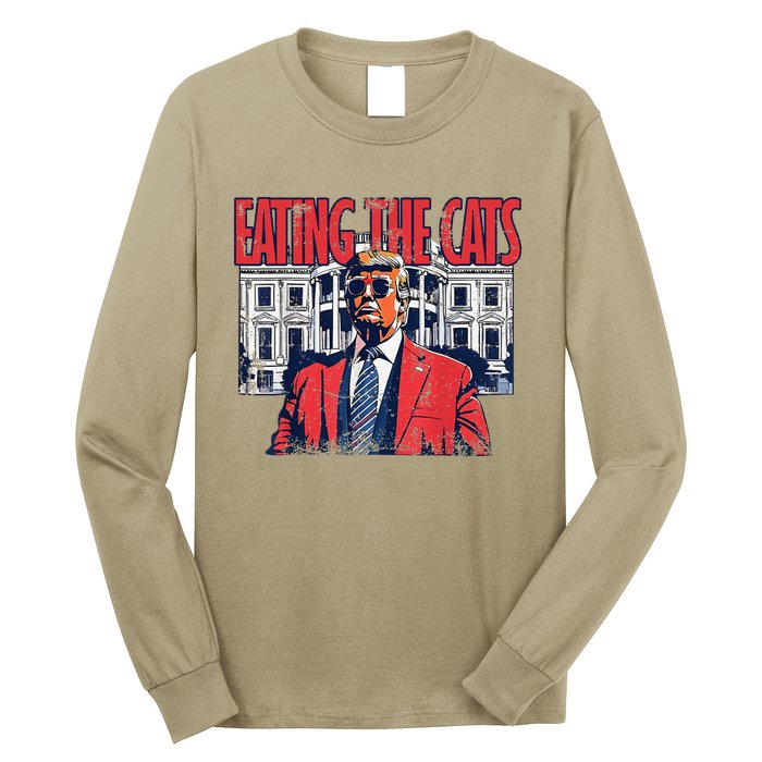 Vintage Humorous Funny Trump White House Eating The Cats Long Sleeve Shirt