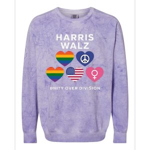 Vote Harriswalz For A United America Colorblast Crewneck Sweatshirt