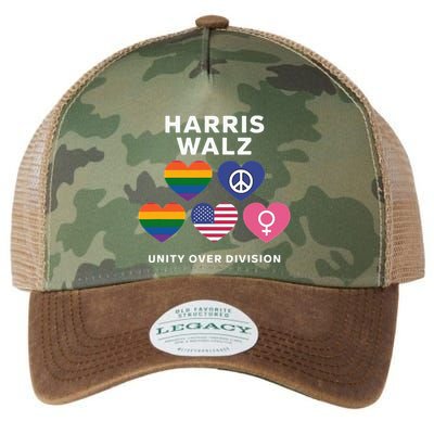 Vote Harriswalz For A United America Legacy Tie Dye Trucker Hat