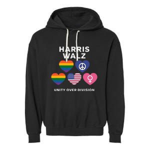 Vote Harriswalz For A United America Garment-Dyed Fleece Hoodie