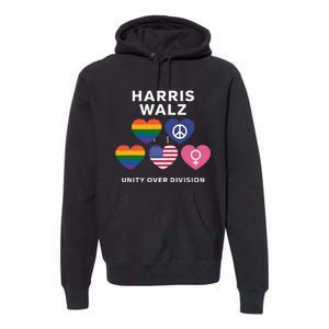 Vote Harriswalz For A United America Premium Hoodie