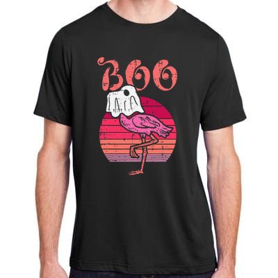 Vintage Halloween Flamingo Ghost Sunset Print Adult ChromaSoft Performance T-Shirt