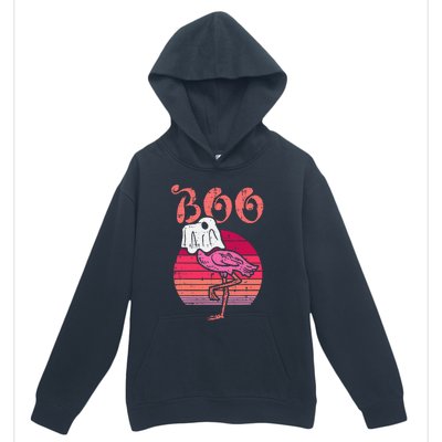 Vintage Halloween Flamingo Ghost Sunset Print Urban Pullover Hoodie