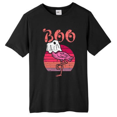 Vintage Halloween Flamingo Ghost Sunset Print Tall Fusion ChromaSoft Performance T-Shirt