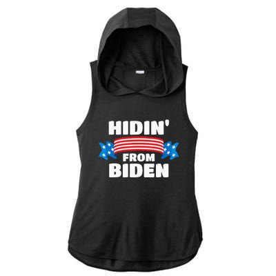 Vintage Hidin From Biden Usa Flag Joe Biden Ladies PosiCharge Tri-Blend Wicking Draft Hoodie Tank