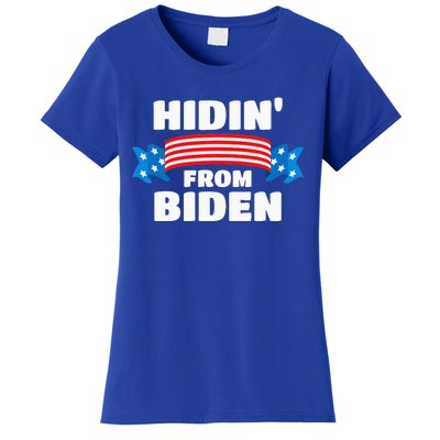 Vintage Hidin From Biden Usa Flag Joe Biden Women's T-Shirt