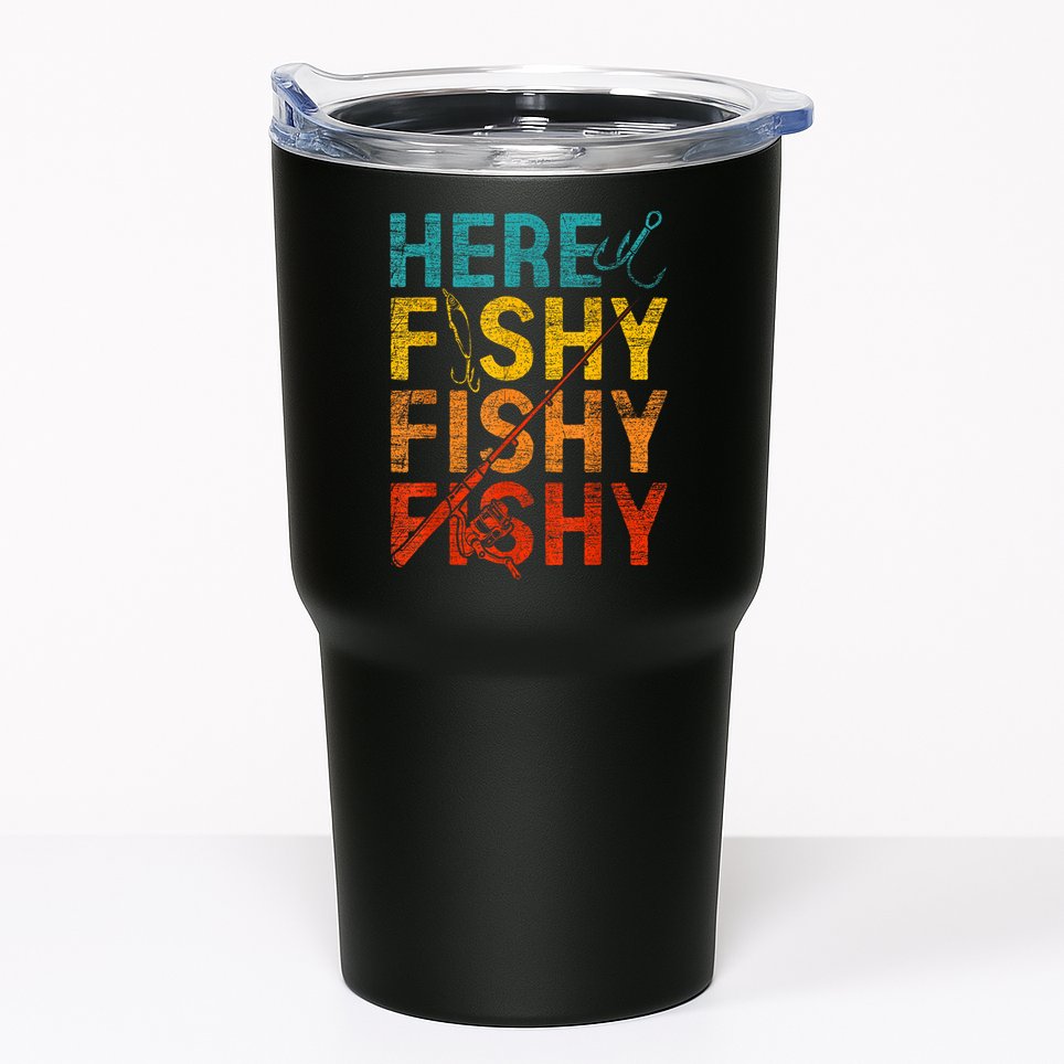 Vinatge Here Fishy Fishy Fishy Gift Tumbler