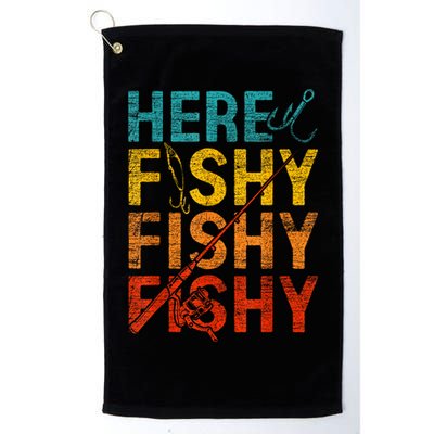 Vinatge Here Fishy Fishy Fishy Gift Golf Towel