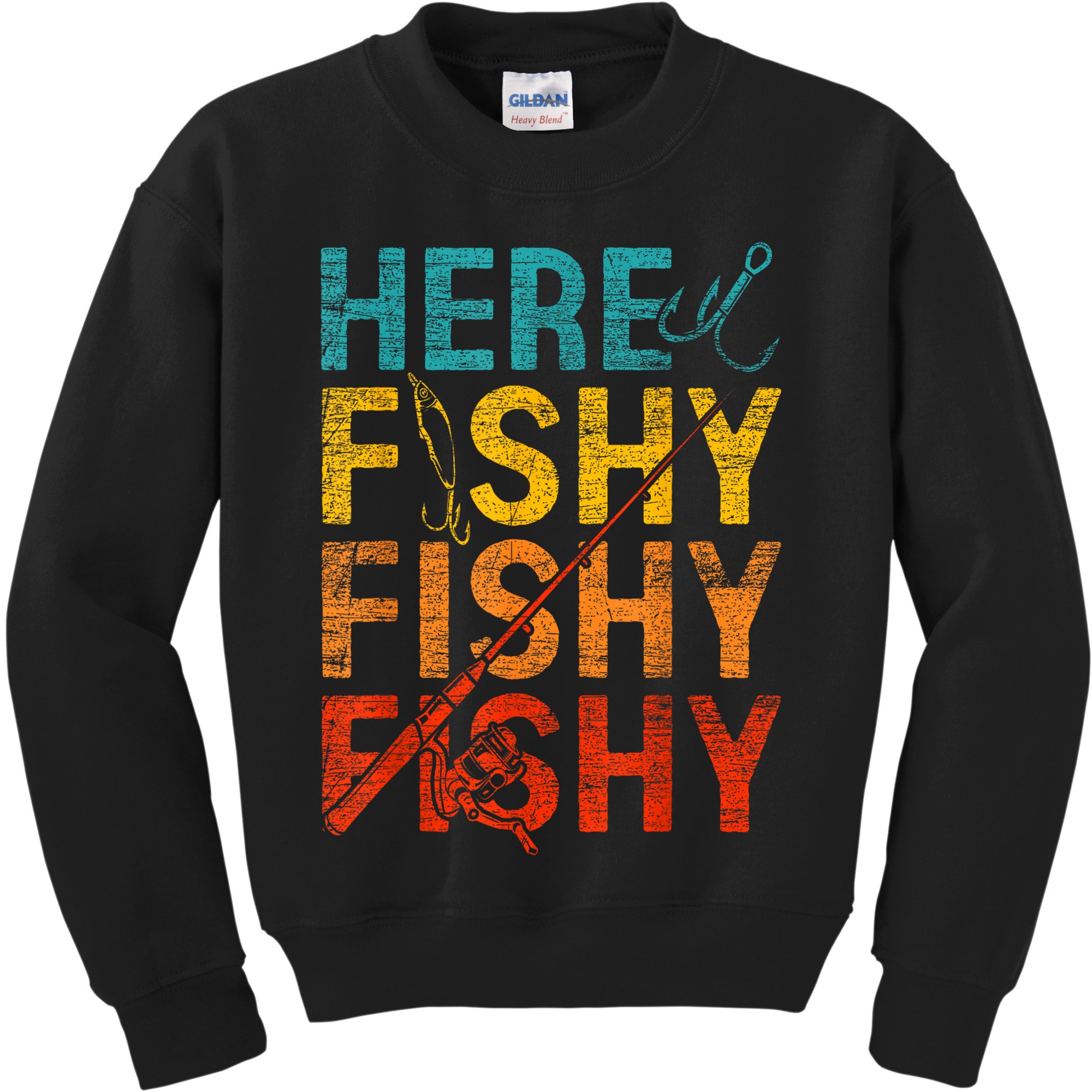 Vinatge Here Fishy Fishy Fishy Gift Kids Sweatshirt