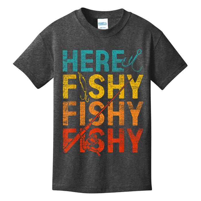 Vinatge Here Fishy Fishy Fishy Gift Kids T-Shirt