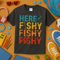 Vinatge Here Fishy Fishy Fishy Gift Kids T-Shirt
