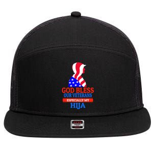 Veteran Hija For Proud Dad Mom Father Or Mother Gift 7 Panel Mesh Trucker Snapback Hat