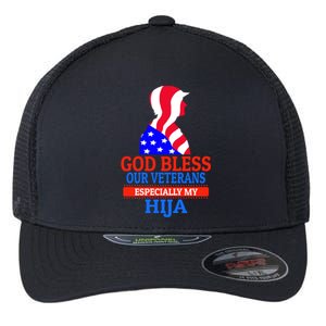 Veteran Hija For Proud Dad Mom Father Or Mother Gift Flexfit Unipanel Trucker Cap