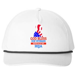 Veteran Hija For Proud Dad Mom Father Or Mother Gift Snapback Five-Panel Rope Hat