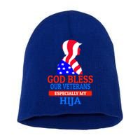 Veteran Hija For Proud Dad Mom Father Or Mother Gift Short Acrylic Beanie