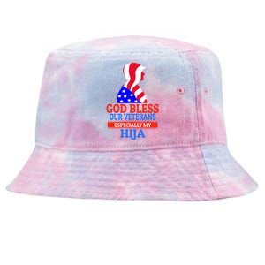 Veteran Hija For Proud Dad Mom Father Or Mother Gift Tie-Dyed Bucket Hat